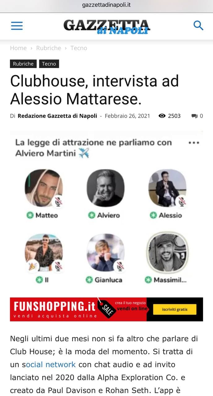 Alessio Mattarese clubhouse